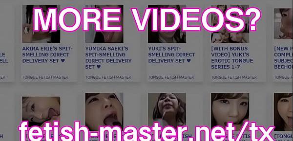  Japanese Asian Tongue Spit Face Nose Licking Sucking Kissing Handjob Fetish - More at fetish-master.net